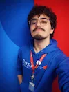Avatar circular de rosto de paciente masculino sorrindo